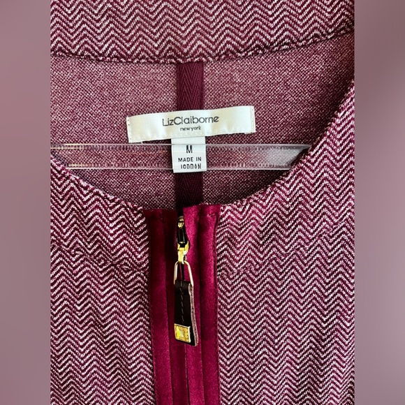 LIZ CLAIBORNE Red Zipper Up Long Sleeve Lightweight Jacket/Sweatshirt - Picture 4 of 4